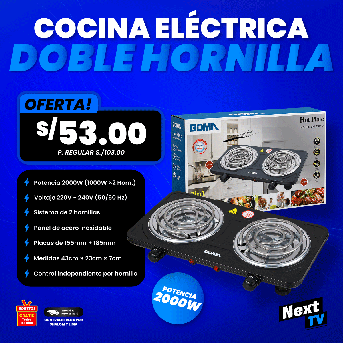 COCINA ELÉCTRICA BM-200K-2