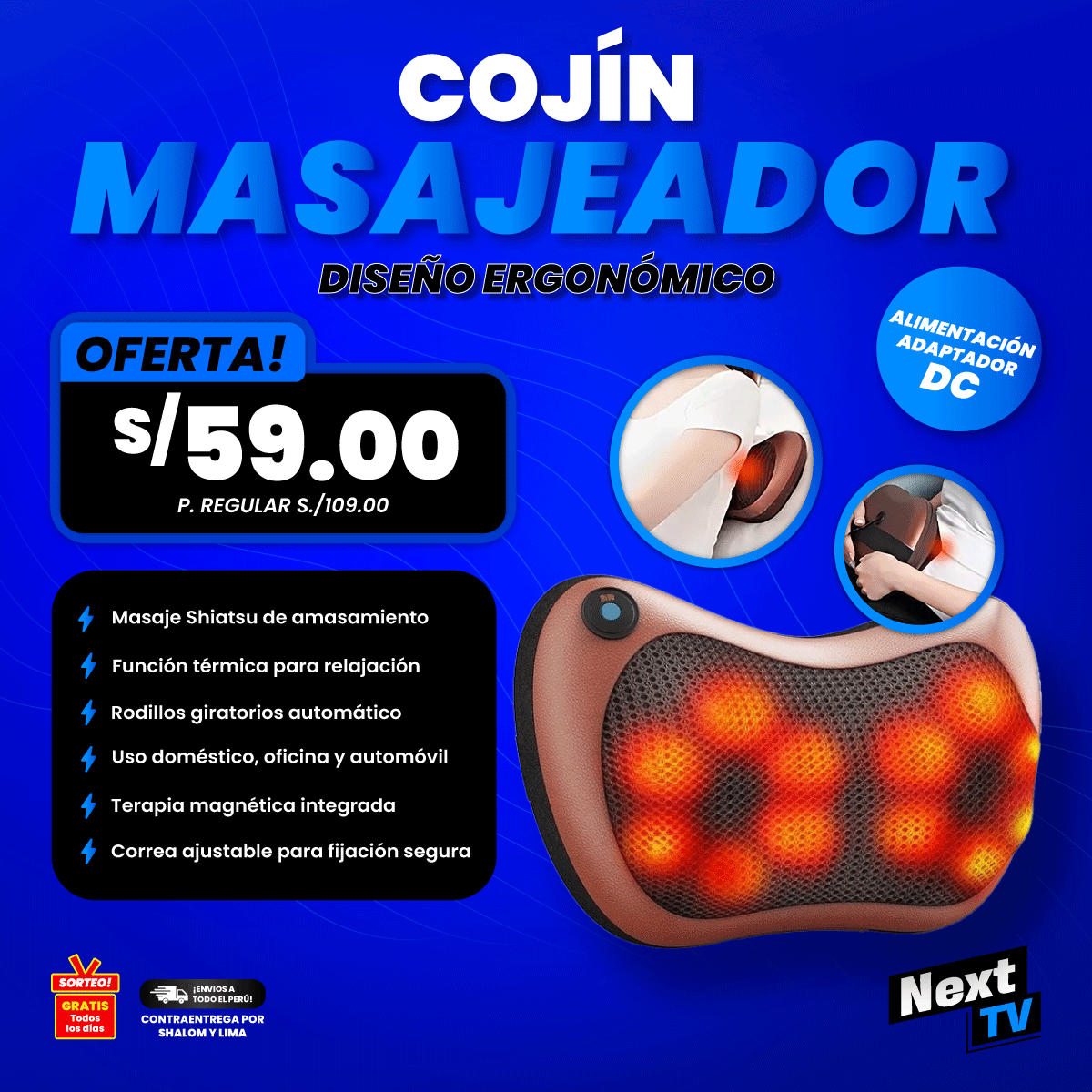 COJÍN MASAJEADOR LS-15