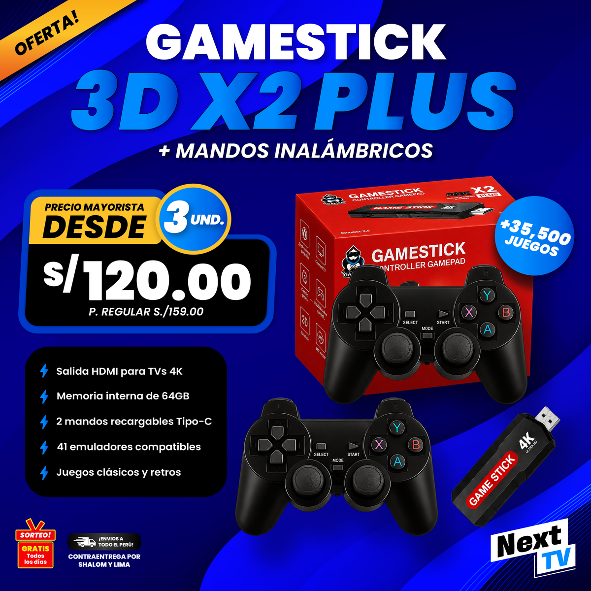 CONSOLA GAMESTICK X2 - PRECIO MAYORISTA