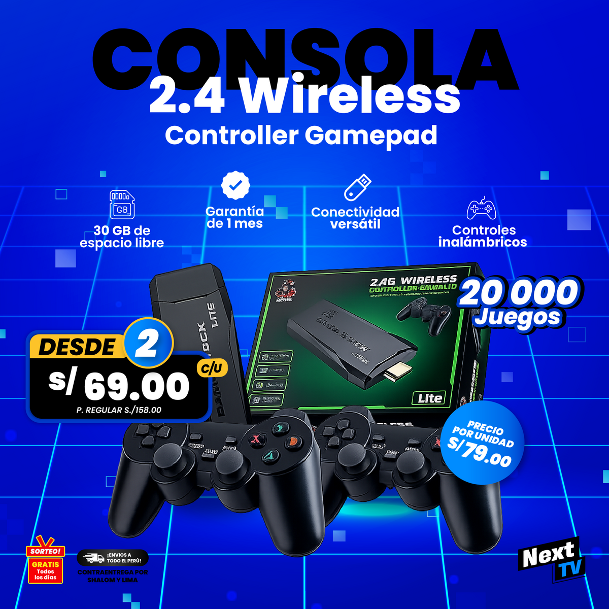 CONSOLA 2.4 WIRELESS CONTROLLER GAMEPAD