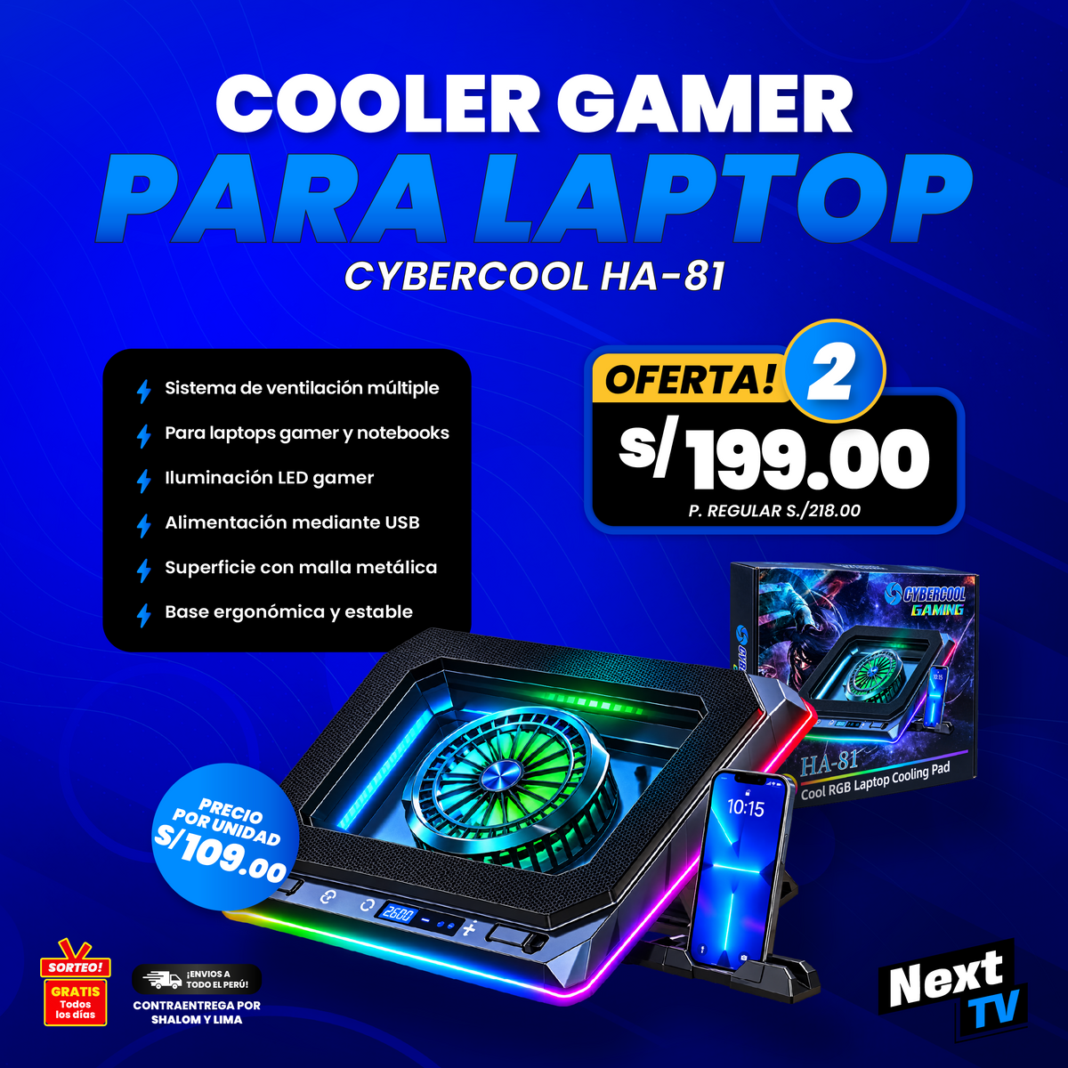 COOLER GAMER PARA LAPTOP - PC420