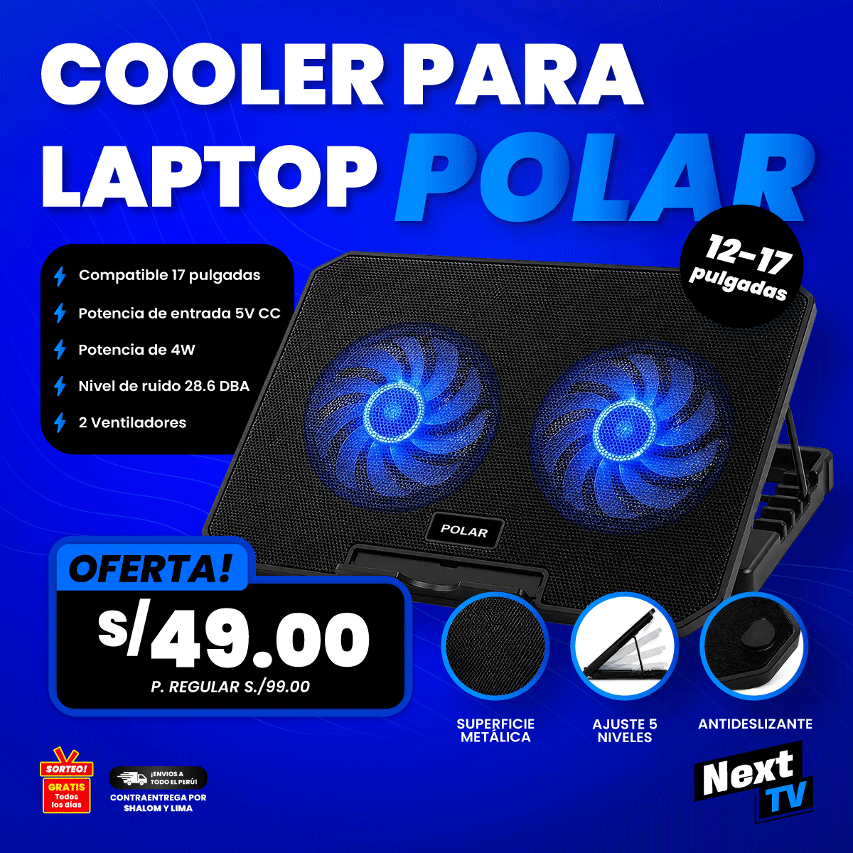 COOLER PARA LAPTOP - POLAR 12" - 17"