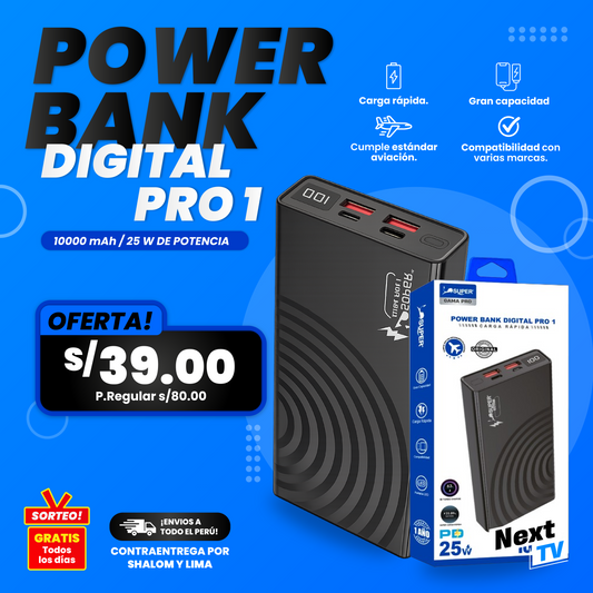 Cargador POWER BANK DIGITAL PRO 1 - 25 W ⚡️
