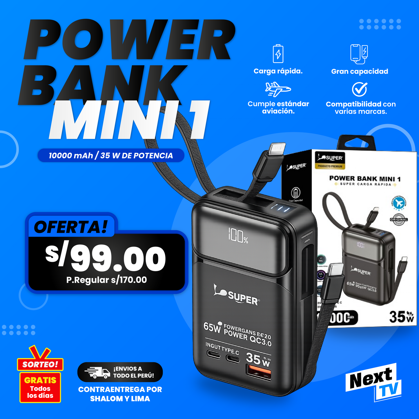 Cargador Power bank MINI 1 35W⚡️
