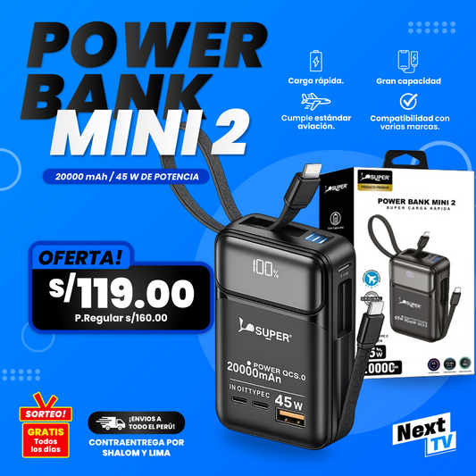 Cargador Power bank MINI 2 45W⚡️