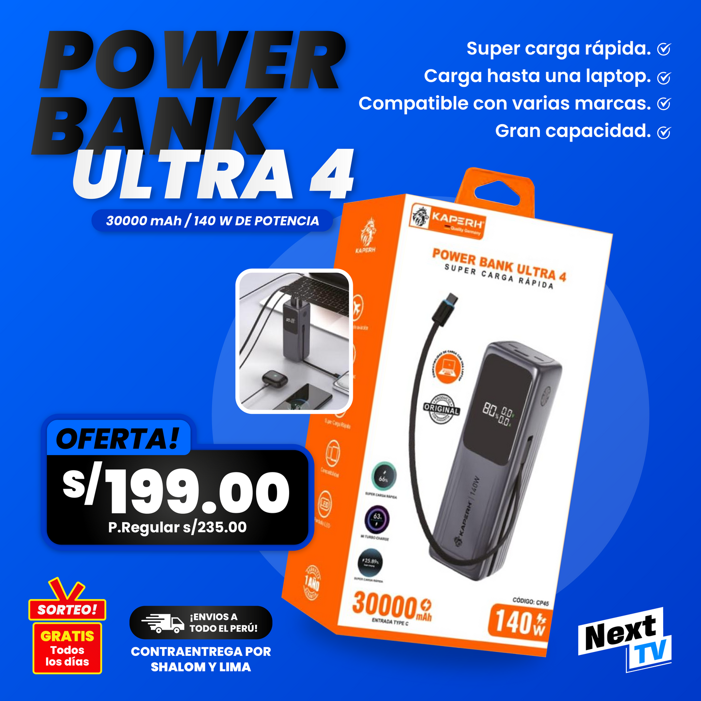 Cargador Power bank ultra 4 140w⚡️