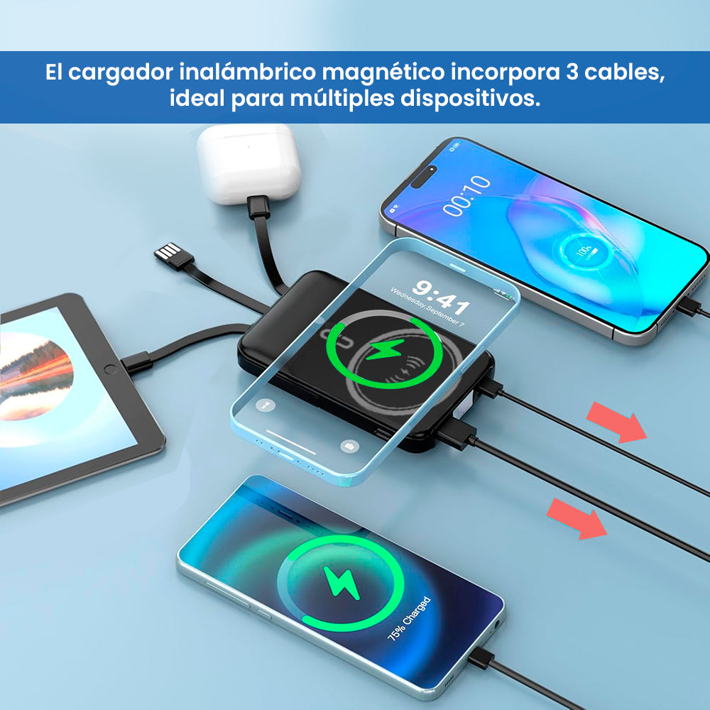 Cargador Portátil MINI 2 15000mAh / 3EN1 30W CARGA INALÁMBRICA