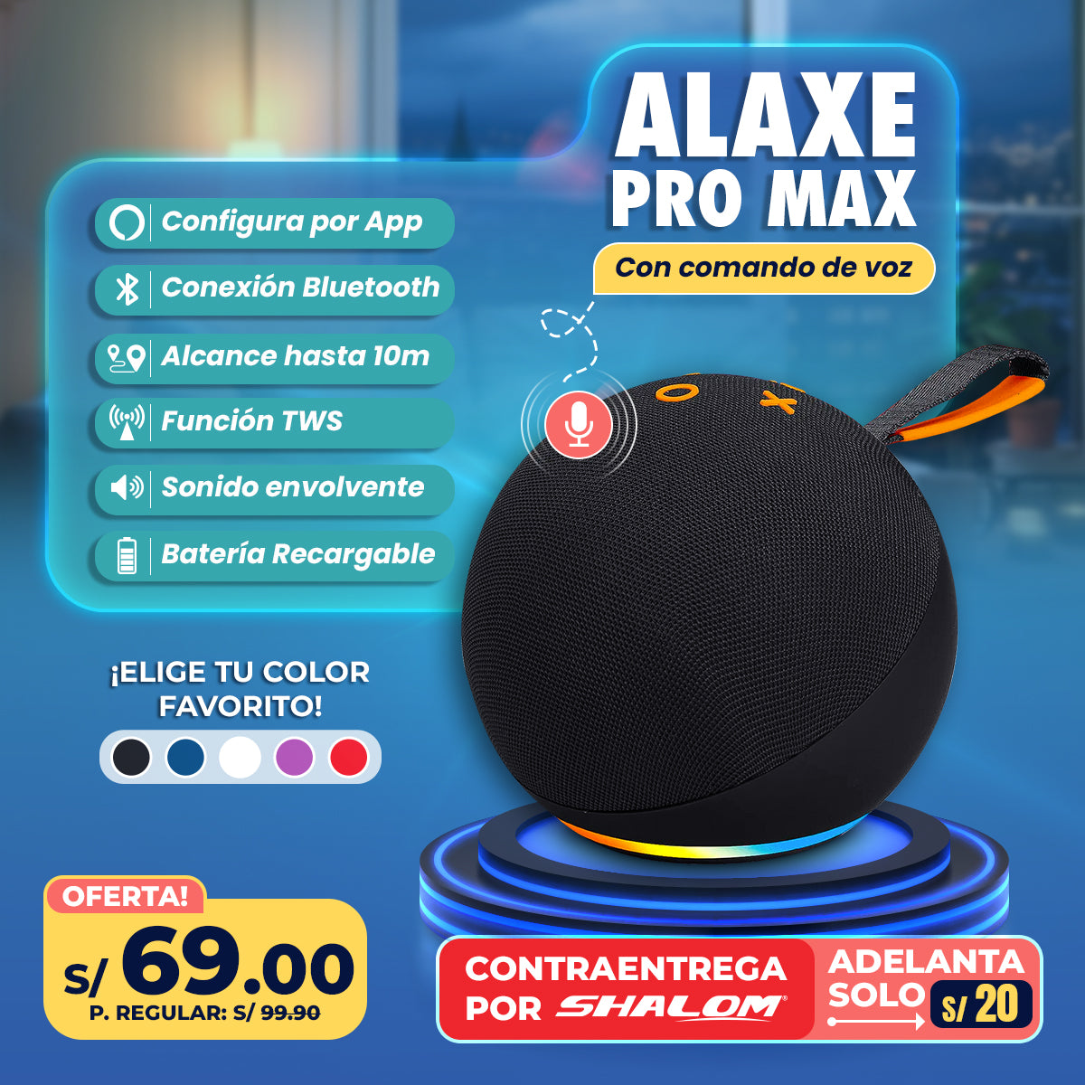 Parlante Alaxe Pro Max – Sonido Envolvente