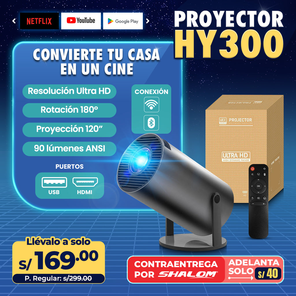 Proyector HY300 Ultra HD – Cine en Casa