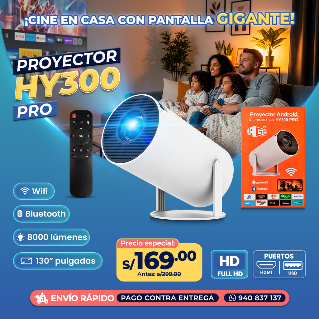 Proyector HY300 Ultra HD – Cine en Casa