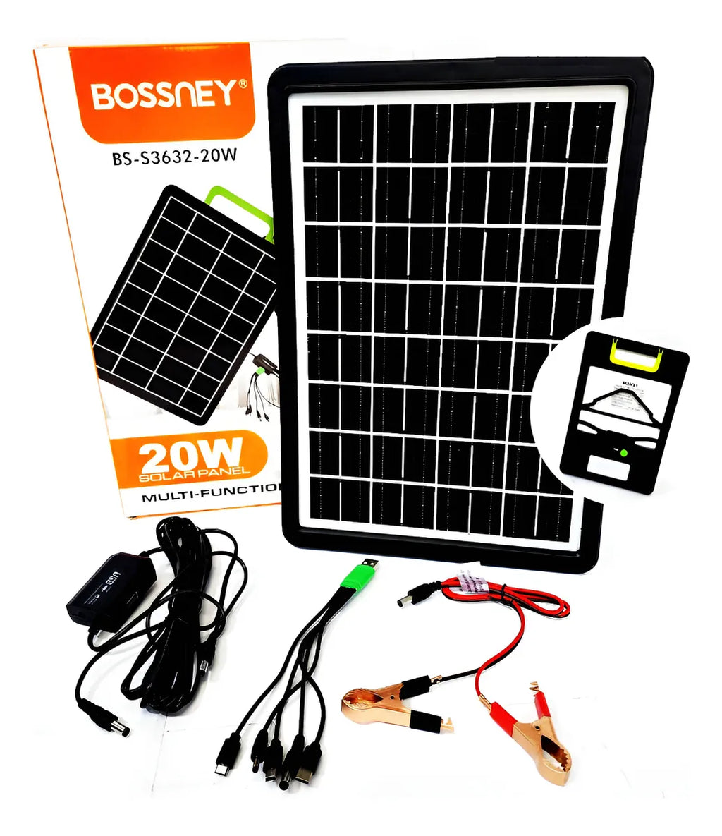 PANEL SOLAR PORTÁTIL BOSSNEY 20W ☀️