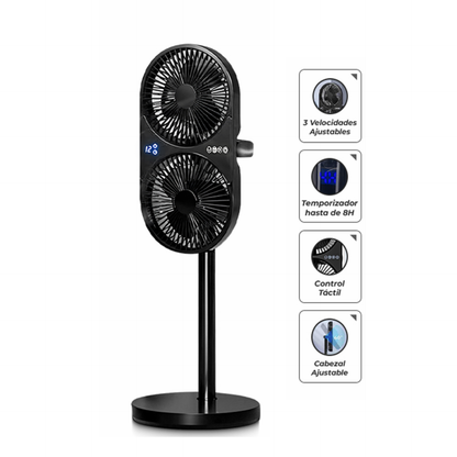 Ventilador D-53 con Doble Hélices Negro