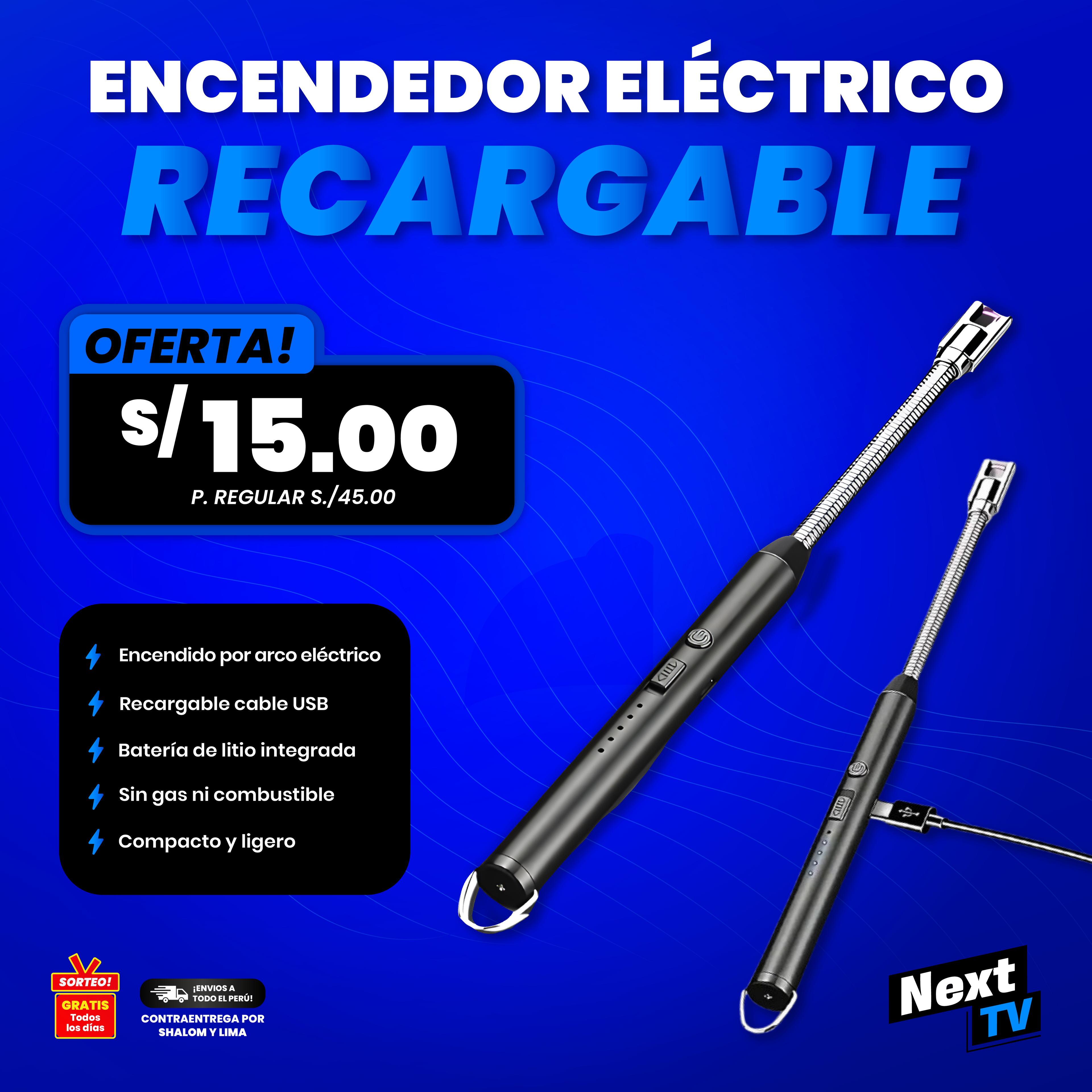 ENCENDEDOR ELÉCTRICO RECARGABLE