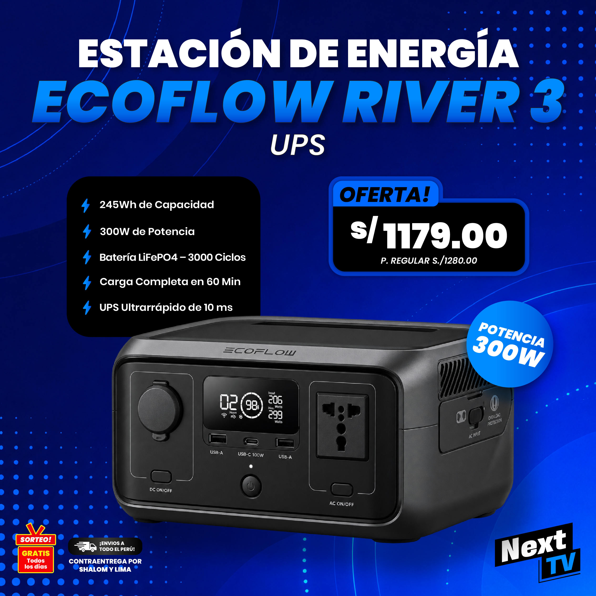 ESTACIÓN DE ENERGÍA ECOFLOW RIVER 3 UPS