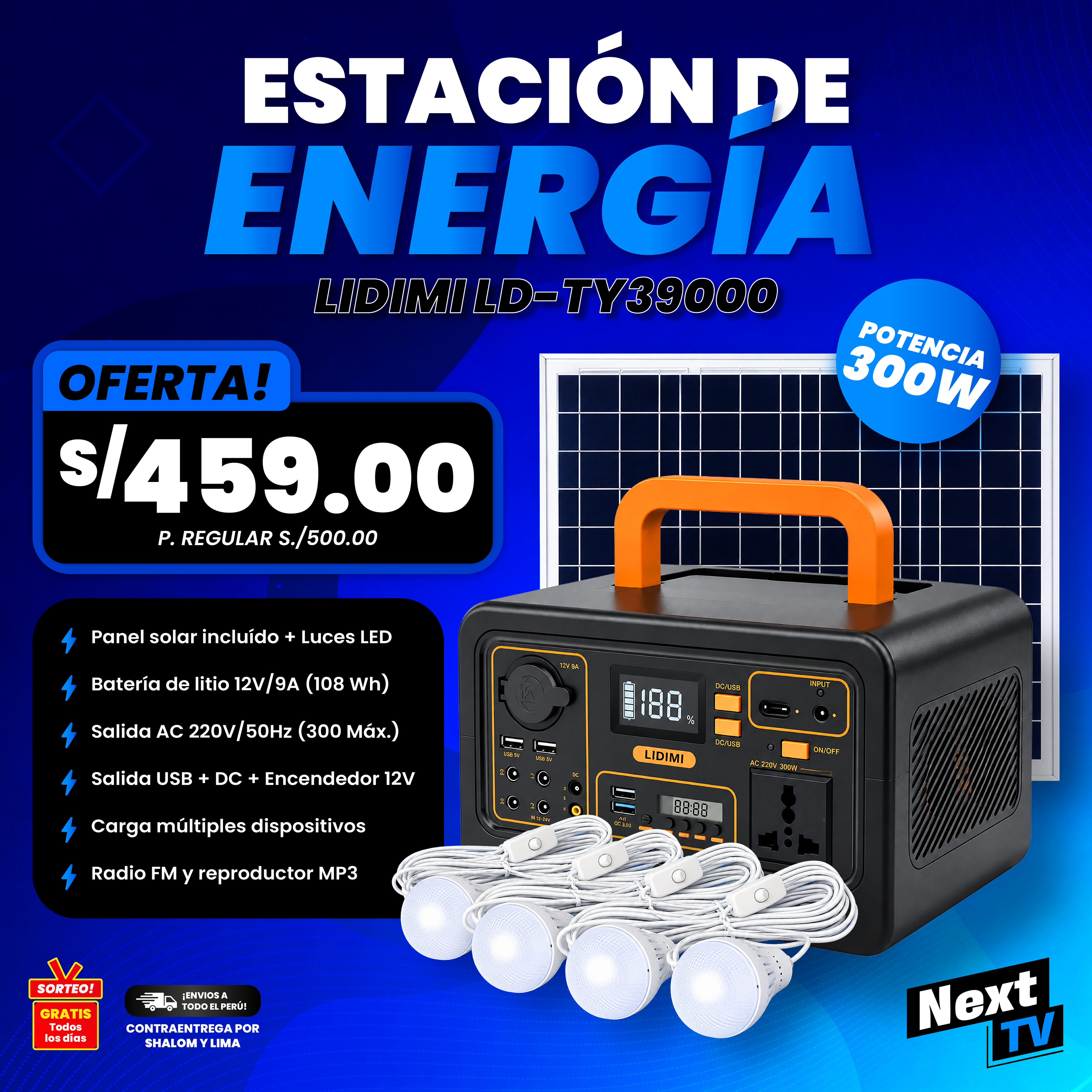 ESTACIÓN DE ENERGÍA PORTÁTIL LIDIMI TY39000 - CP89