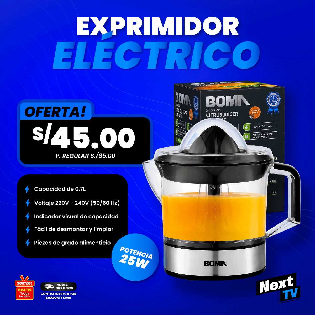 EXPRIMIDOR ELÉCTRICO BM-678F - L491