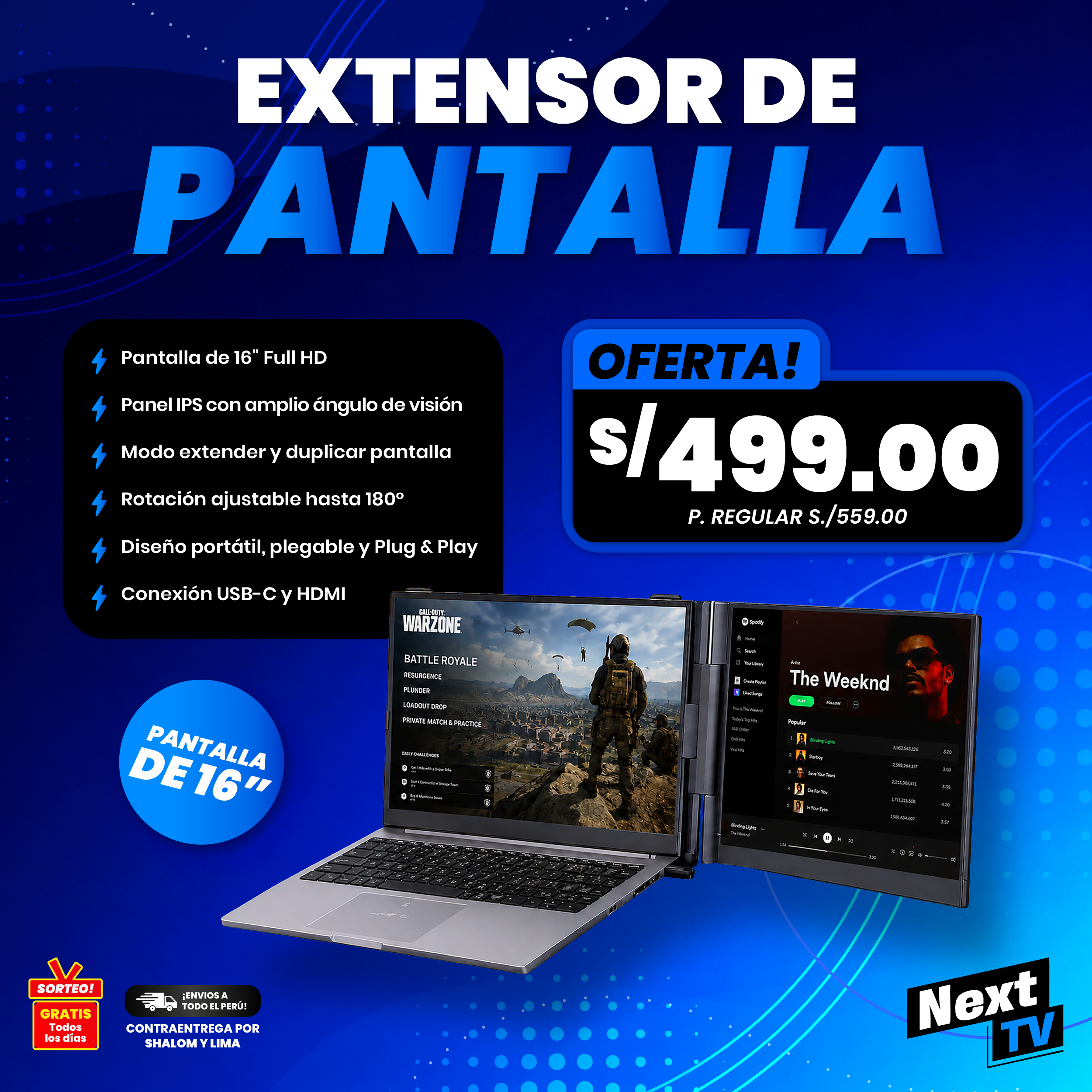 EXTENSOR DE PANTALLA 16 PULGADAS