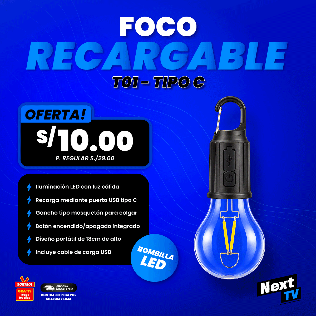 FOCO RECARGABLE T01 - N588