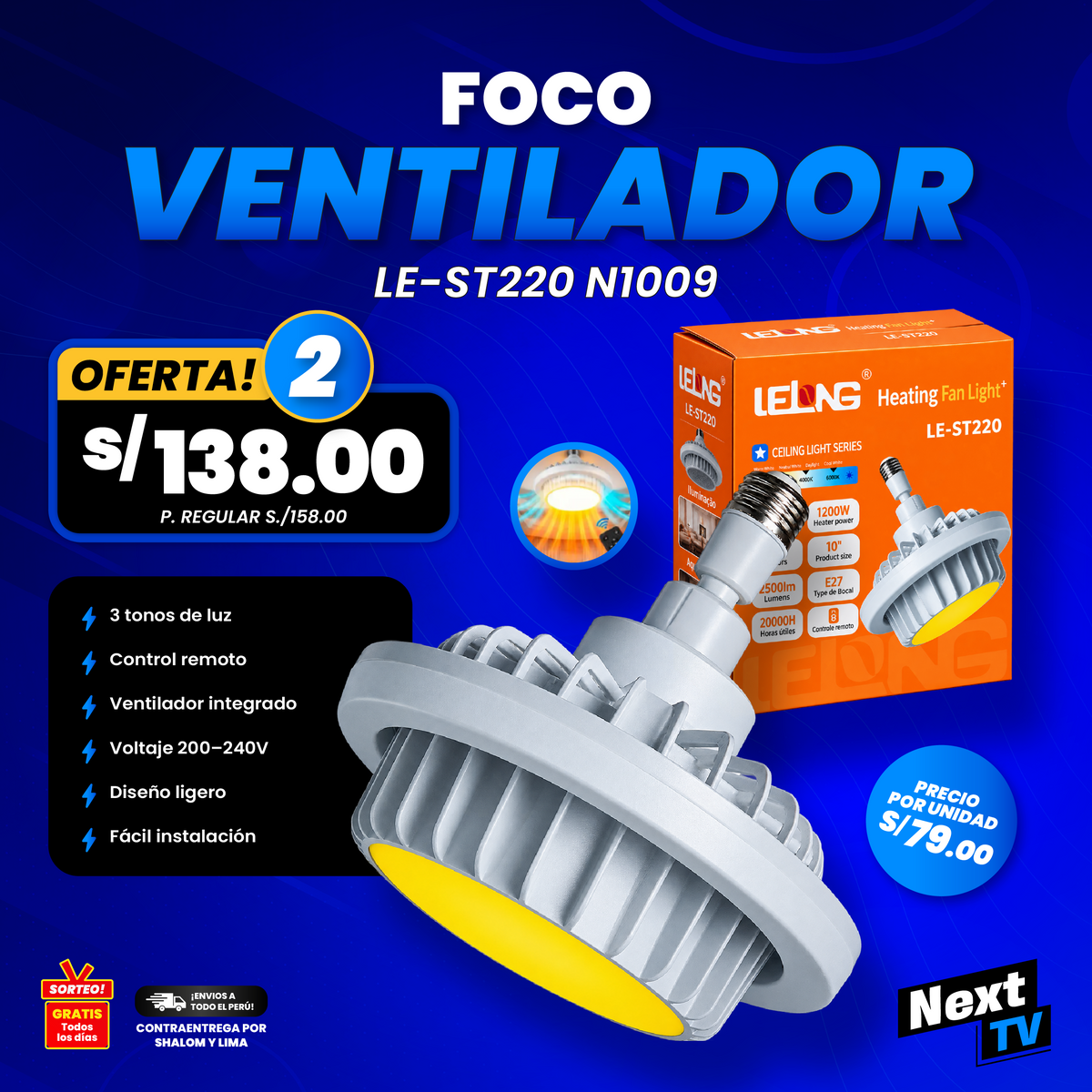 FOCO VENTILADOR LE-ST220 N1009
