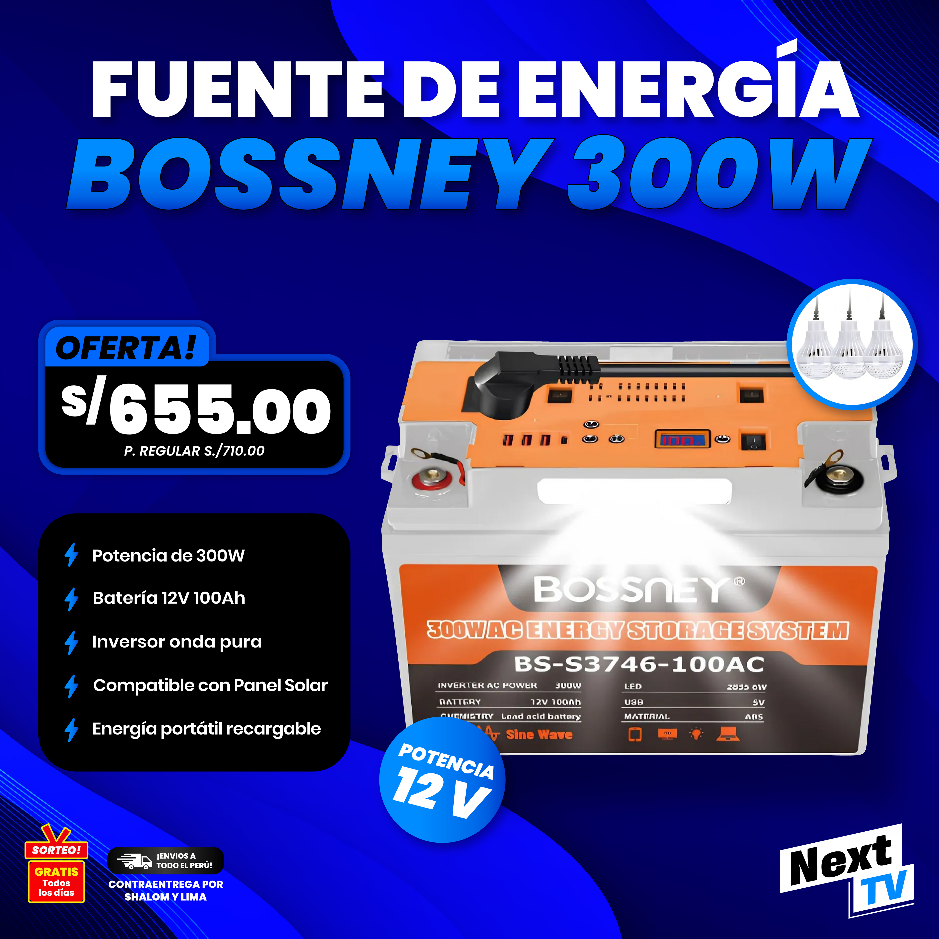 FUENTE DE ENERGIA BOSSNEY 300W
