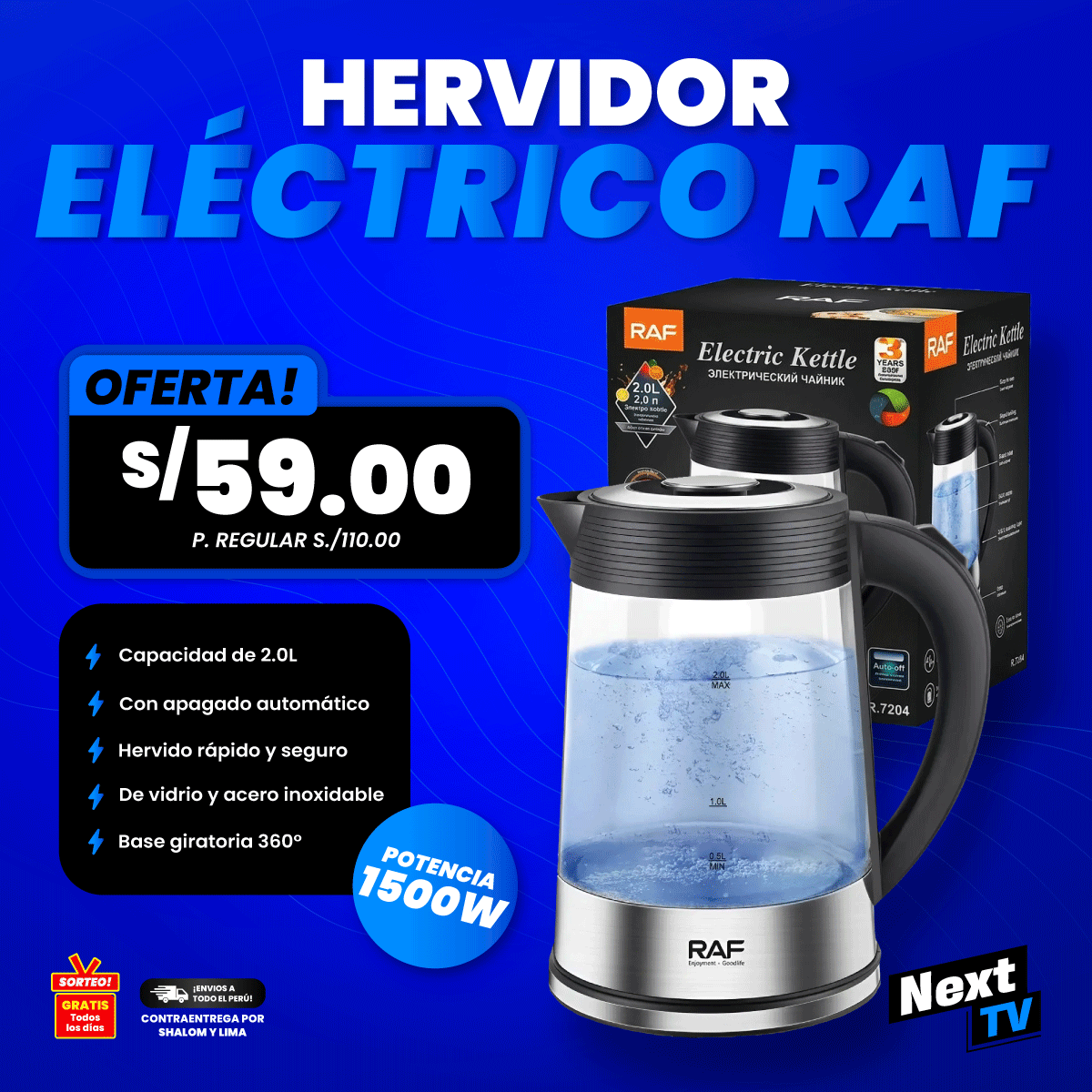HERVIDOR ELÉCTRICO 1500W