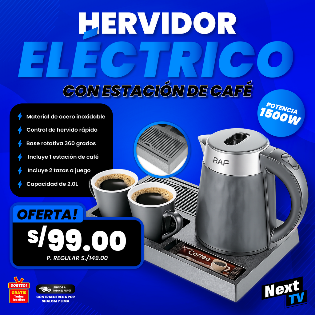 HERVIDOR ELÉCTRICO ESTACIÓN CAFÉ