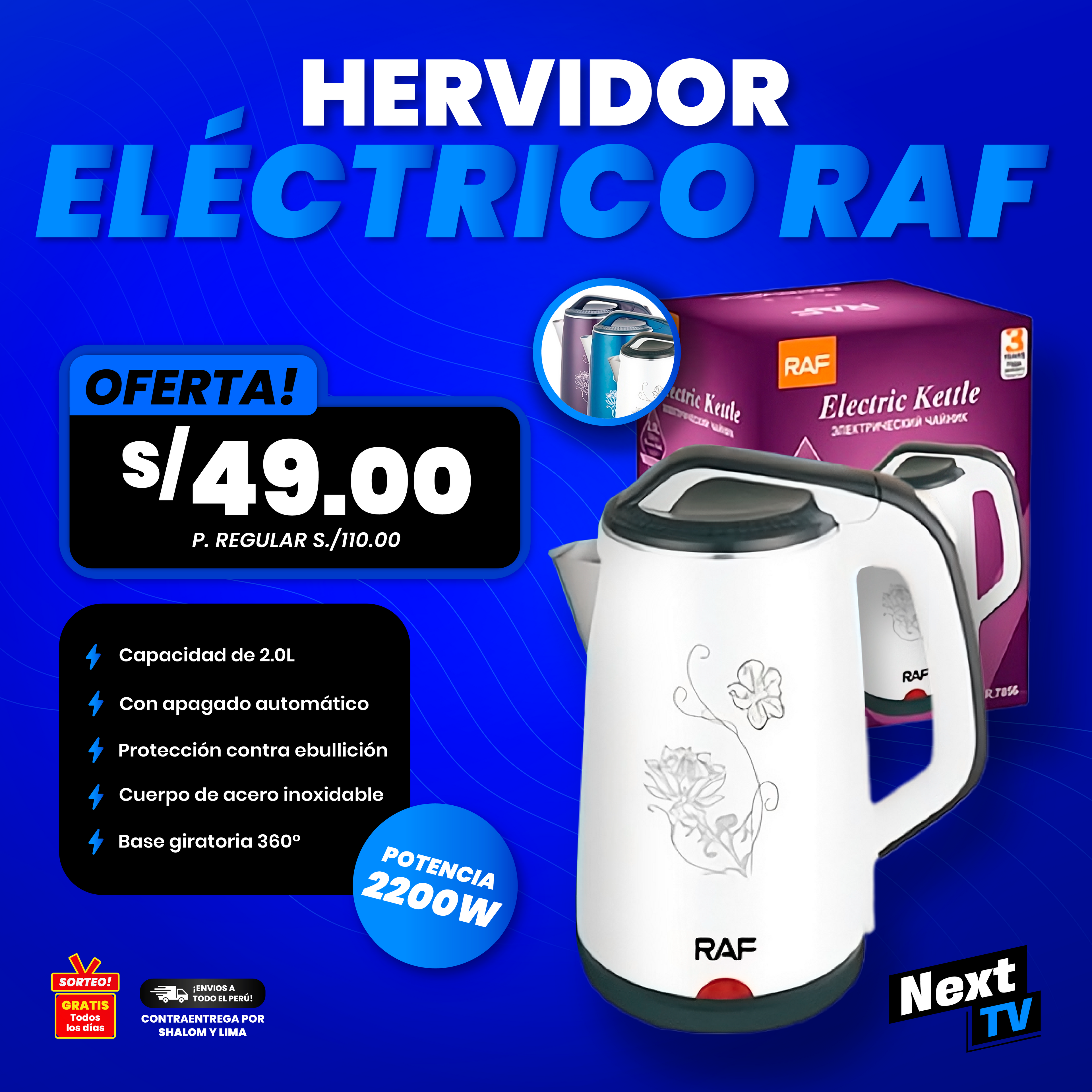 HERVIDOR ELÉCTRICO 2200W