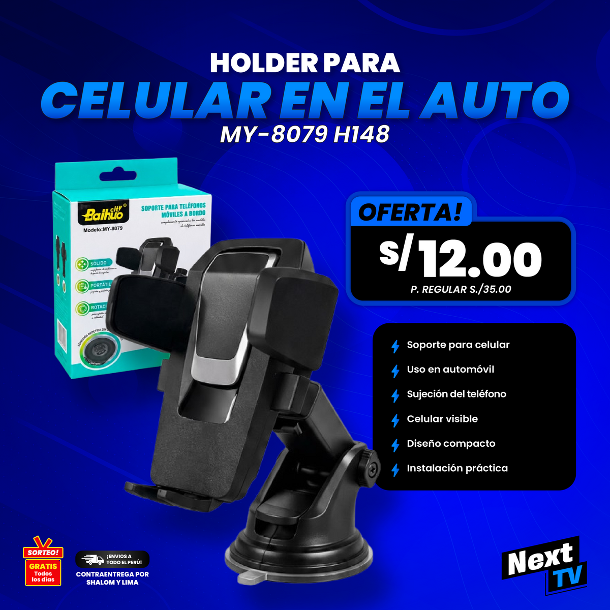 HOLDER PARA CELULAR EN EL AUTO MY-8079 H148