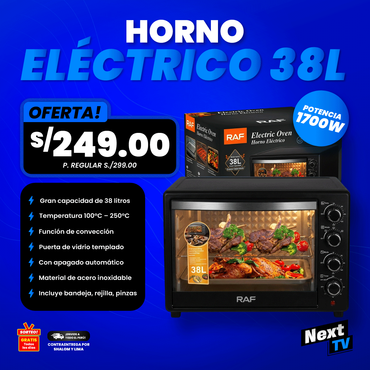 HORNO ELÉCTRICO RAF 38L