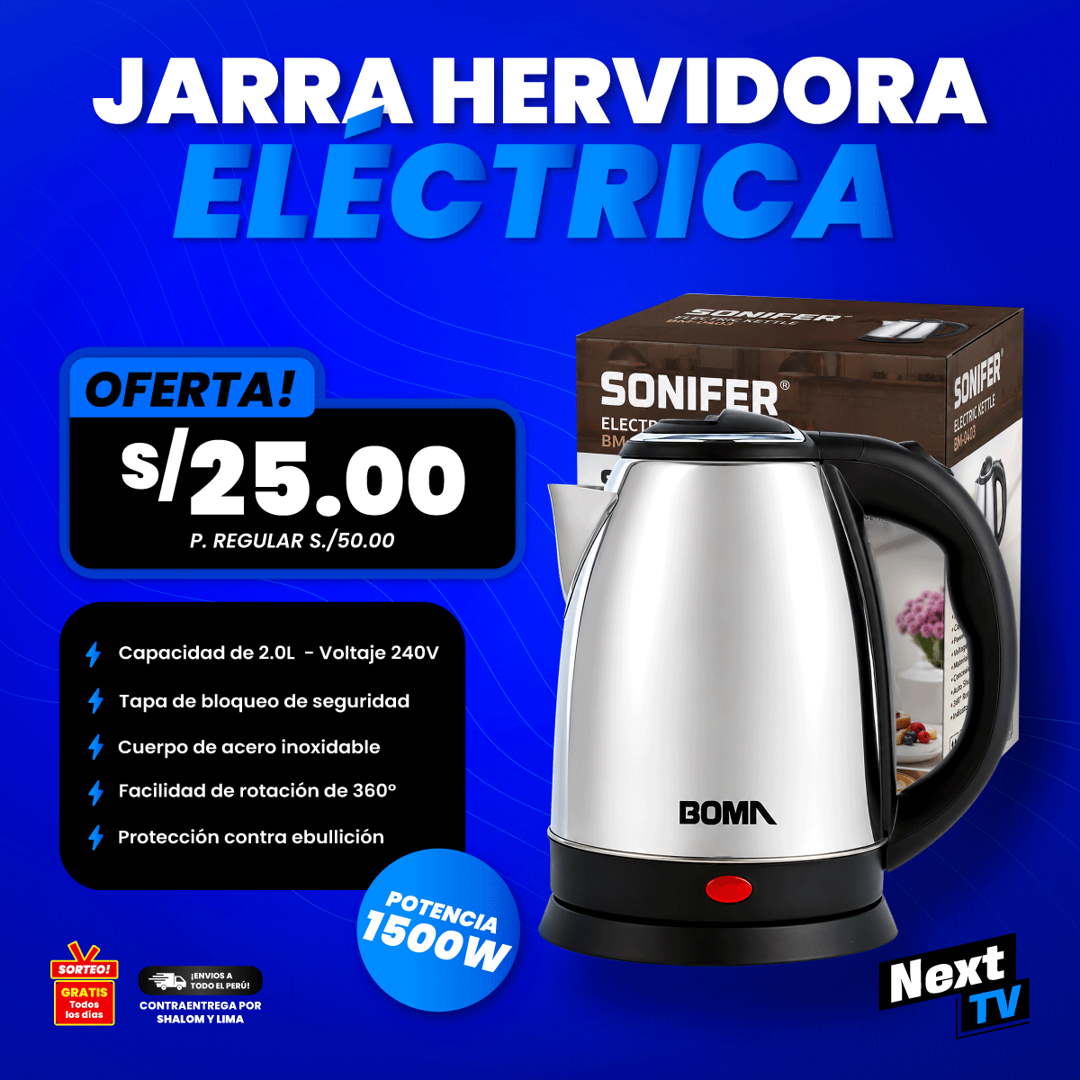 JARRA HERVIDORA BOMA 2 LITROS 1500W