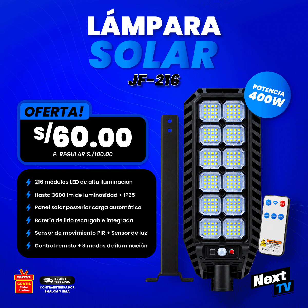 LÁMPARA SOLAR JF-216 - N2272