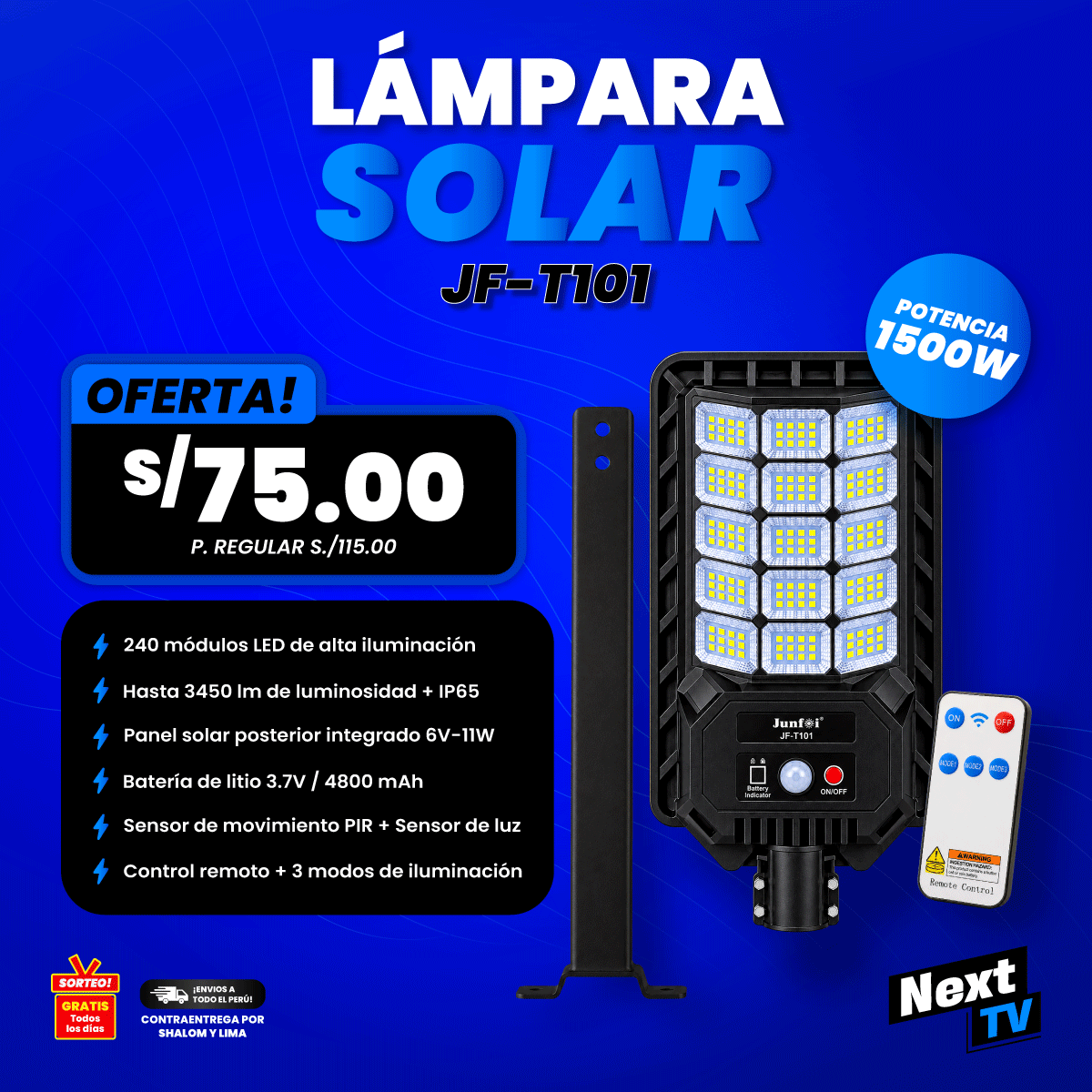 LÁMPARA SOLAR JF-T101 - N2275