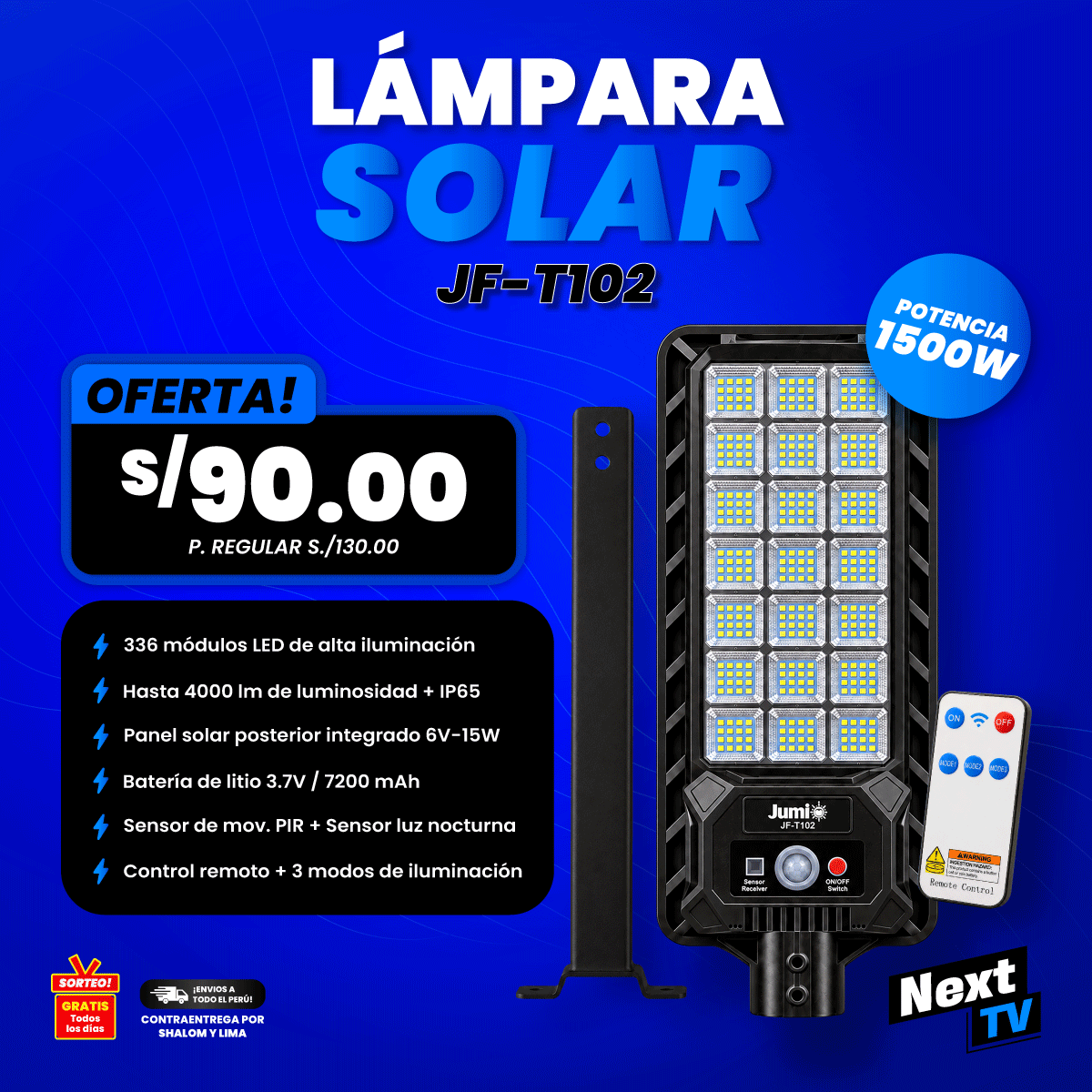 LÁMPARA SOLAR JF-T102 - N2276