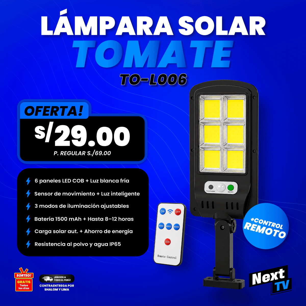 LÁMPARA SOLAR TOMATE TO-L006