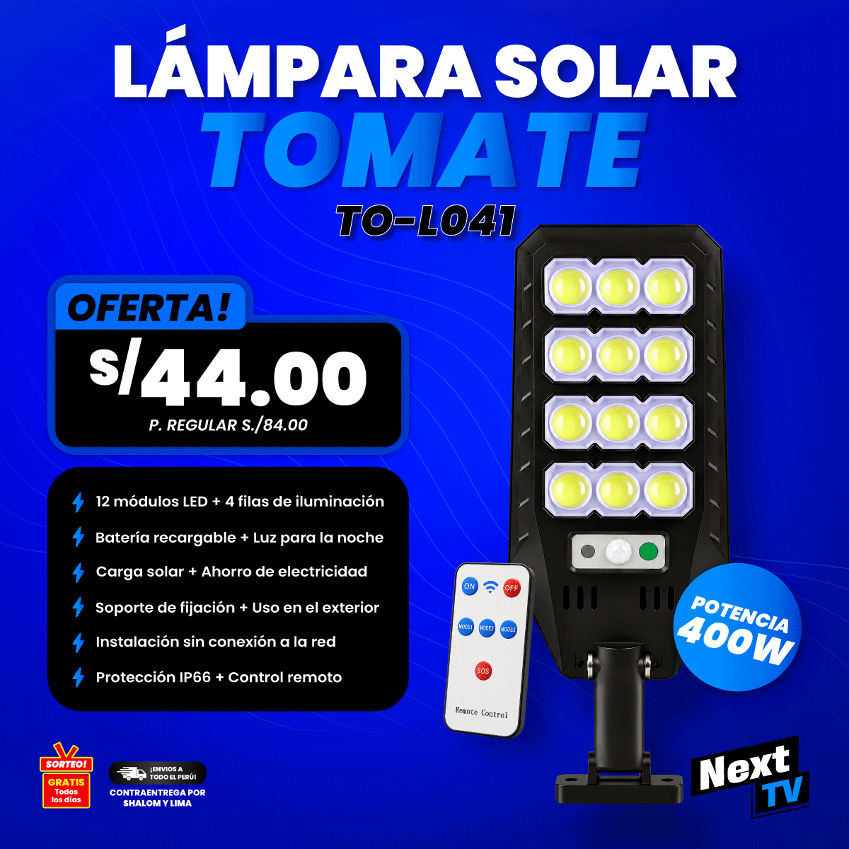 LÁMPARA SOLAR TOMATE TO-L041 - N2310