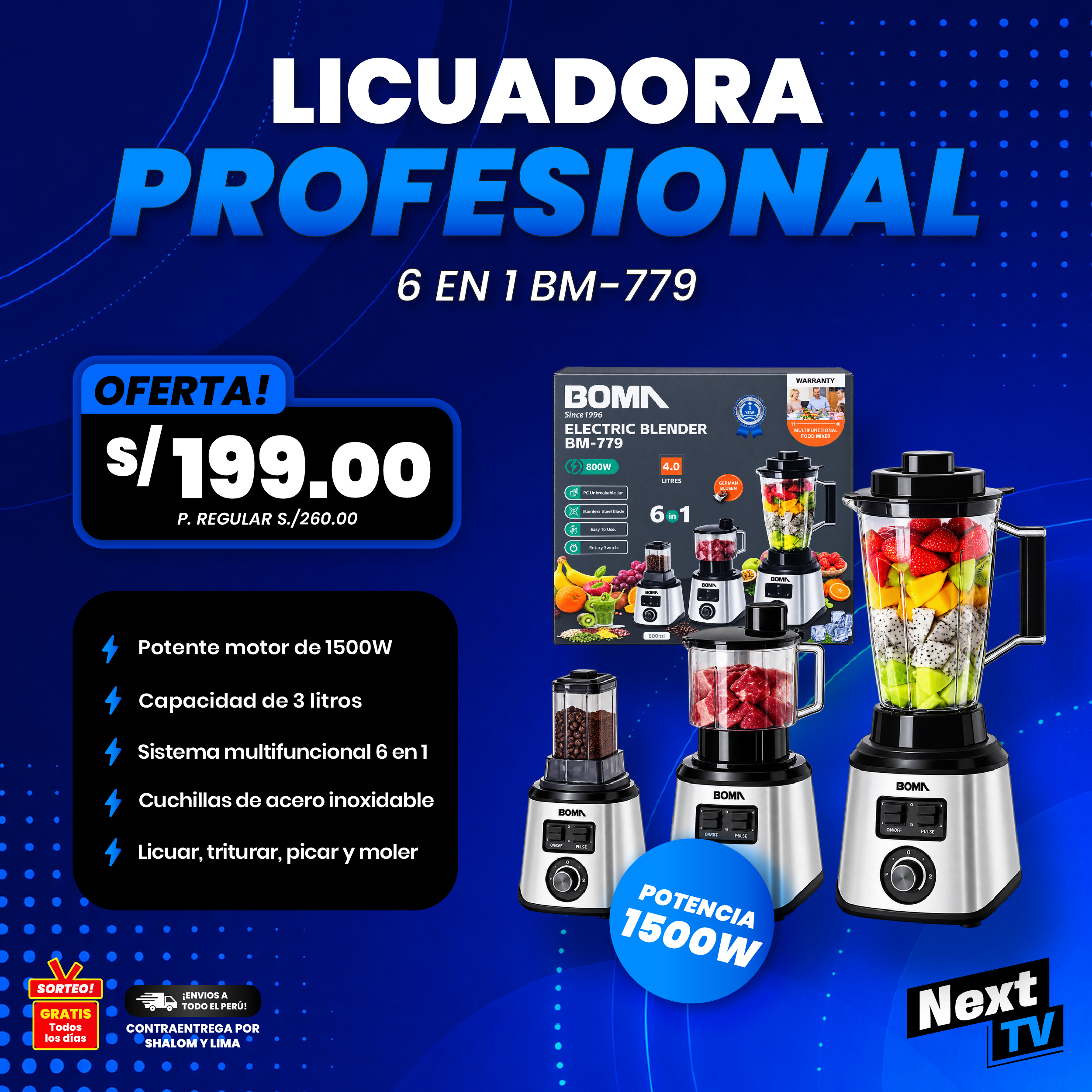 LICUADORA PROFESIONAL BOMA BM-779