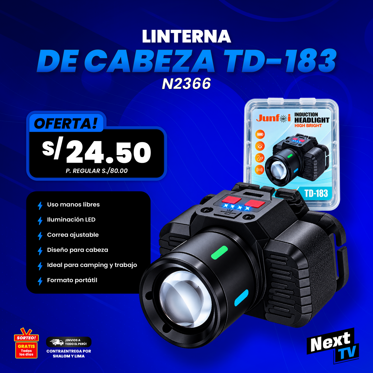 LINTERNA DE CABEZA TD-183 N2366