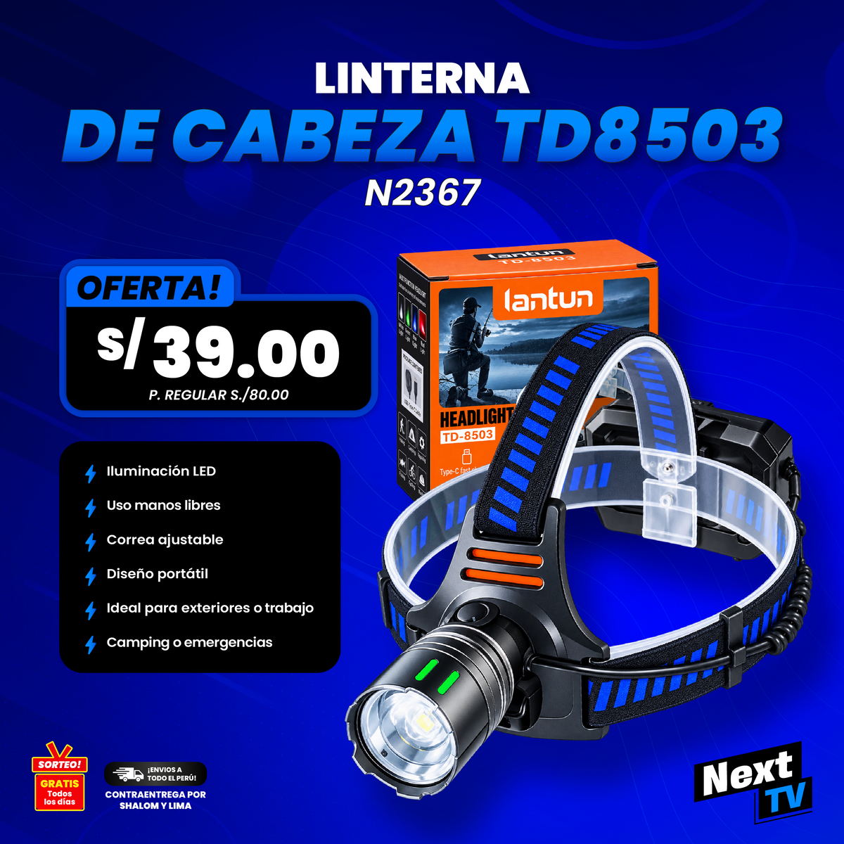LINTERNA DE CABEZA TD8503 N2367