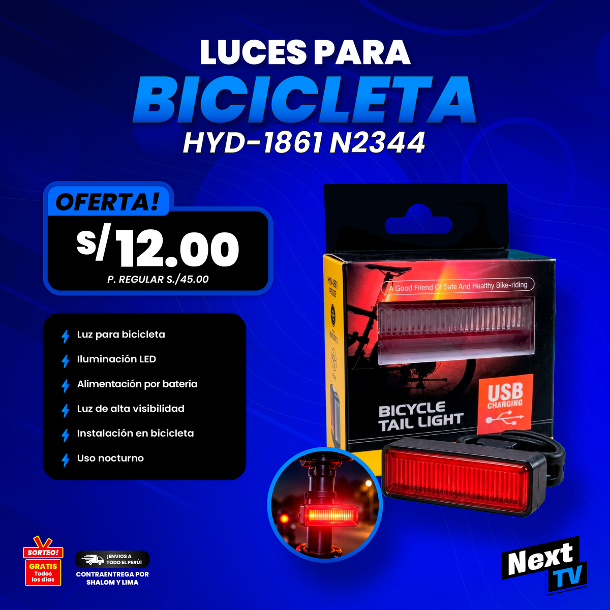 LUCES PARA BICICLETA HYD-1861 N2344