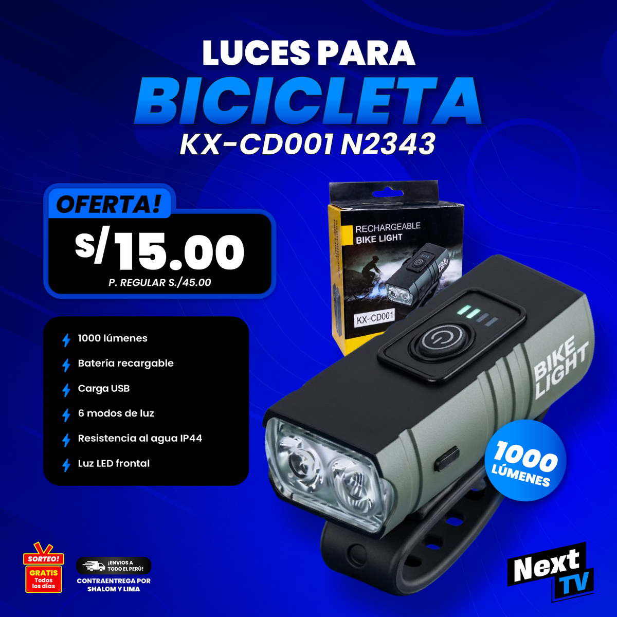 LUCES PARA BICICLETA KX-CD001 N2343