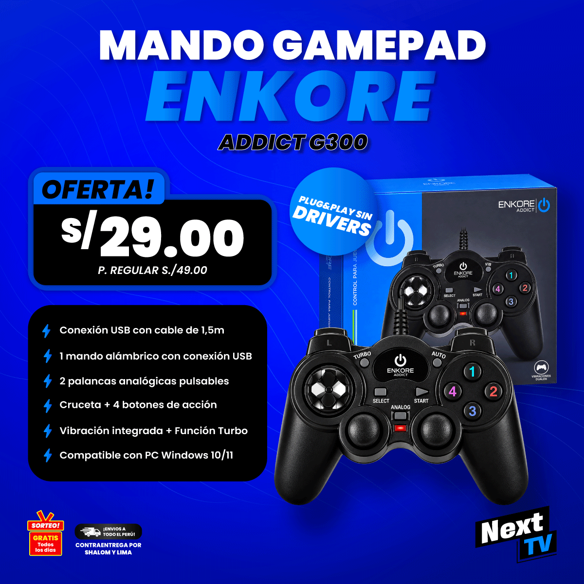 MANDO GAMEPAD ENKORE ADDICT G300 - PC351