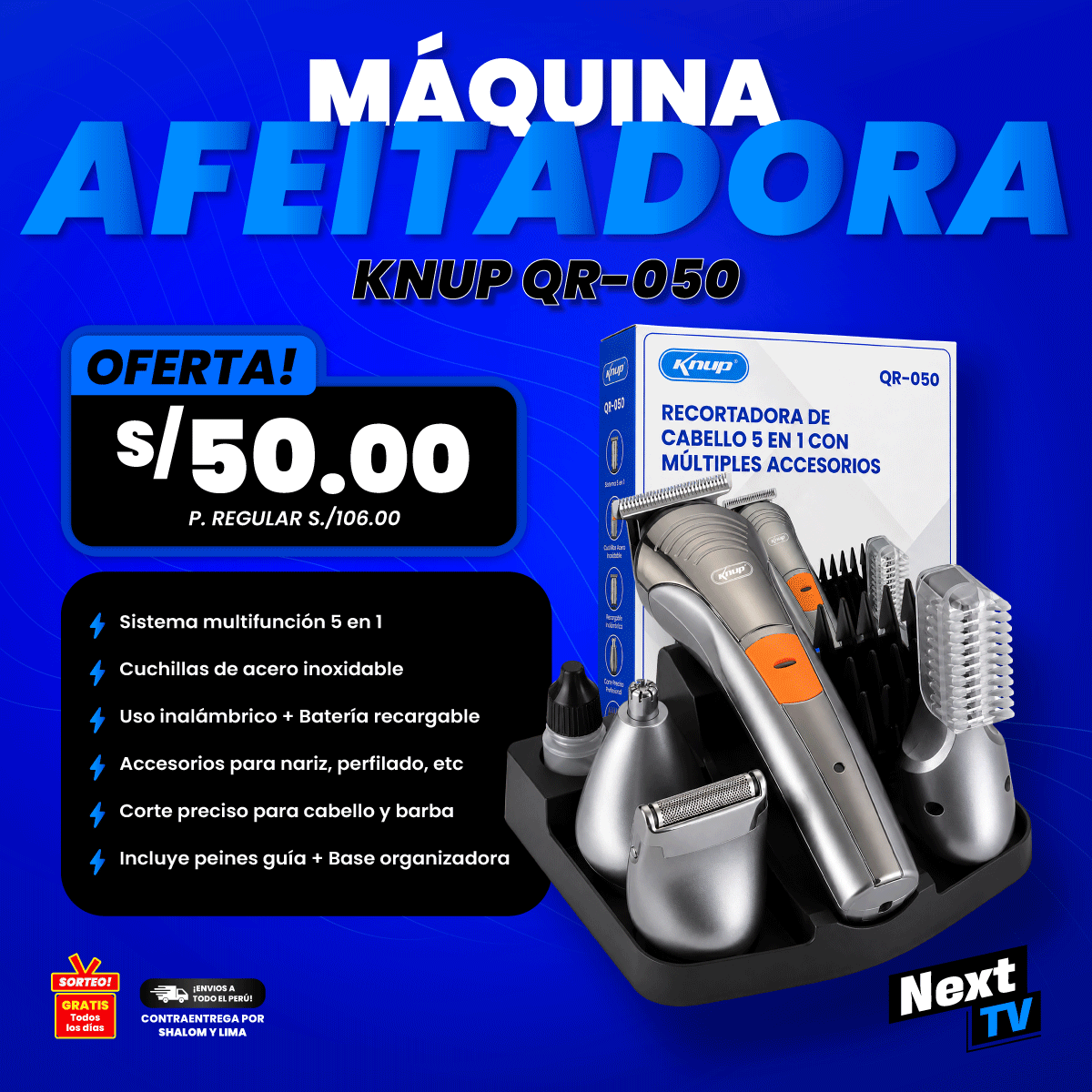 MÁQUINA AFEITADORA KNUP QR-050 - L785