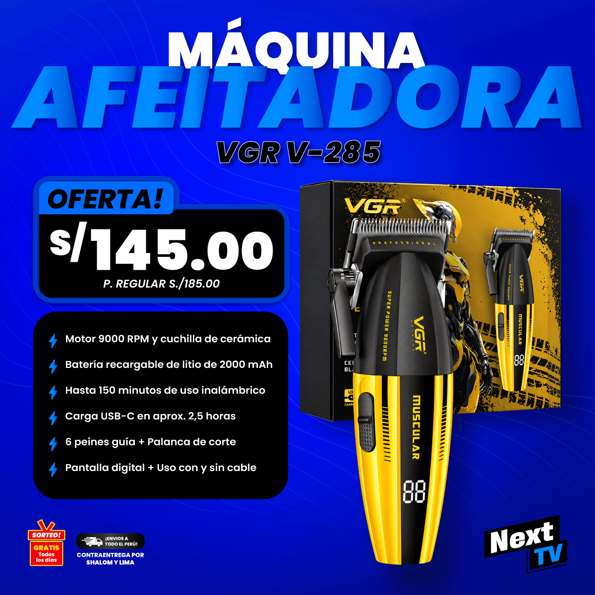 MÁQUINA AFEITADORA VGR V-285 - N1401