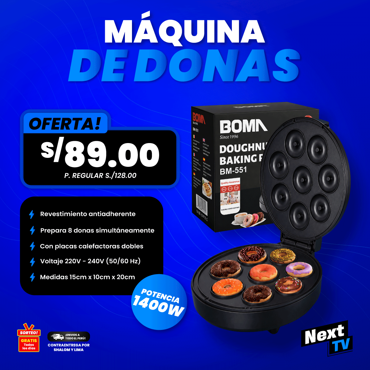 MÁQUINA DE DONAS 1400W