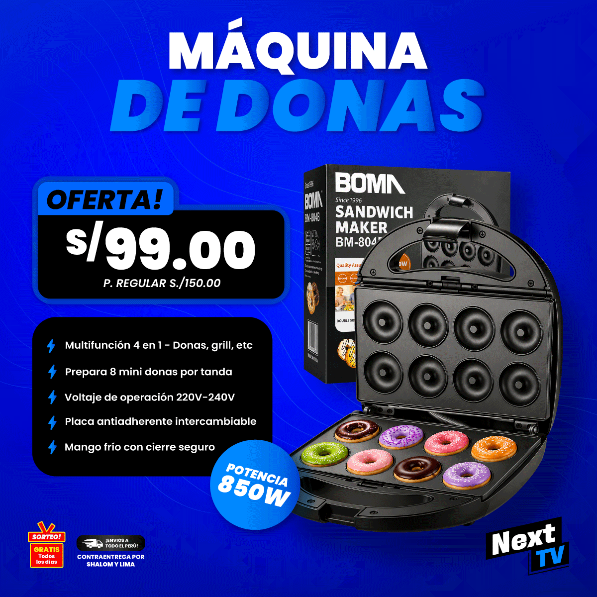 MÁQUINA DE DONAS 850W BM-804B