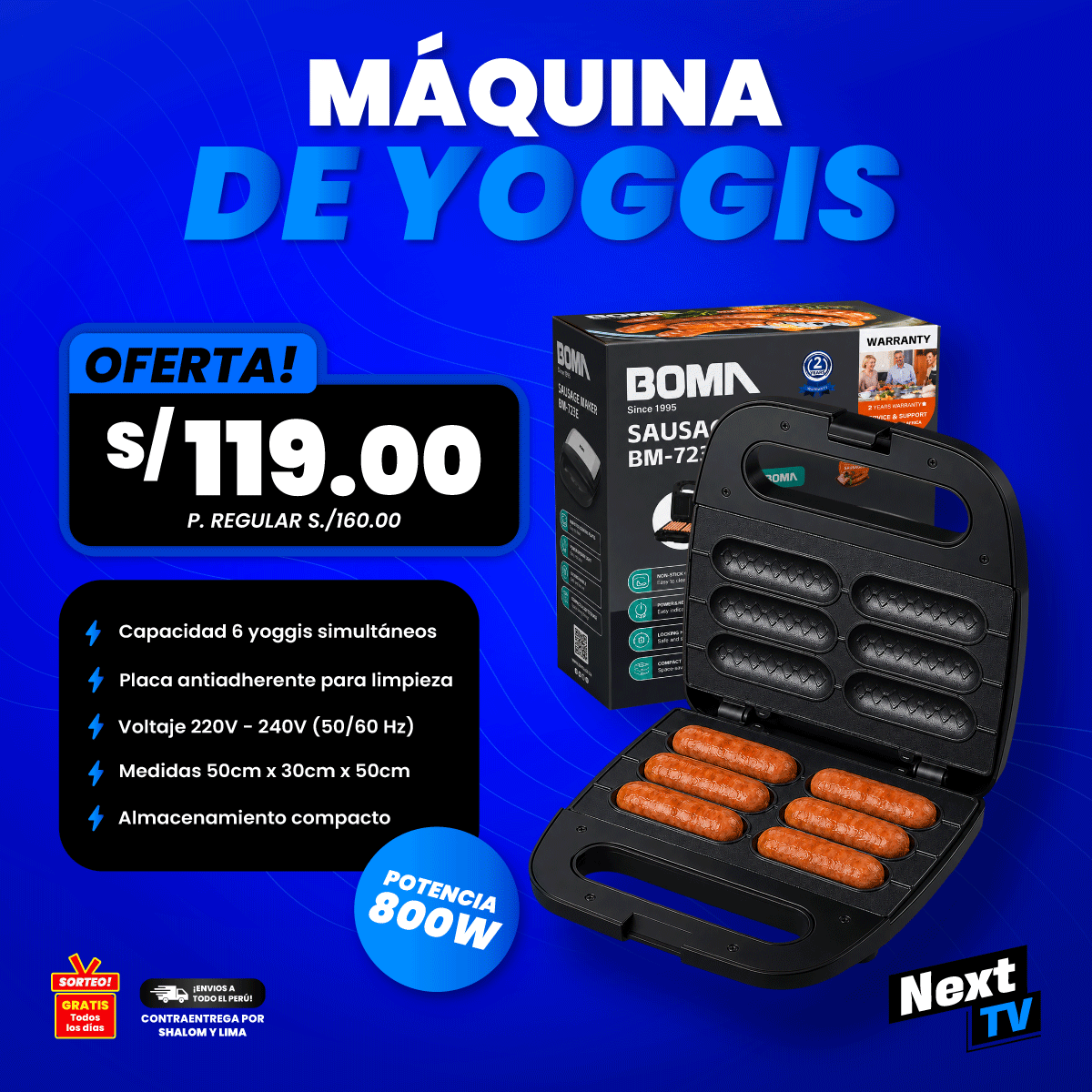 MÁQUINA DE YOGGIS 800W