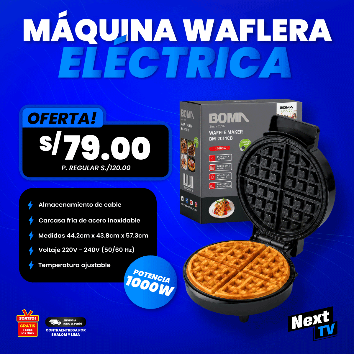 WAFLERA ELÉCTRICA 1000W BM-2014CB