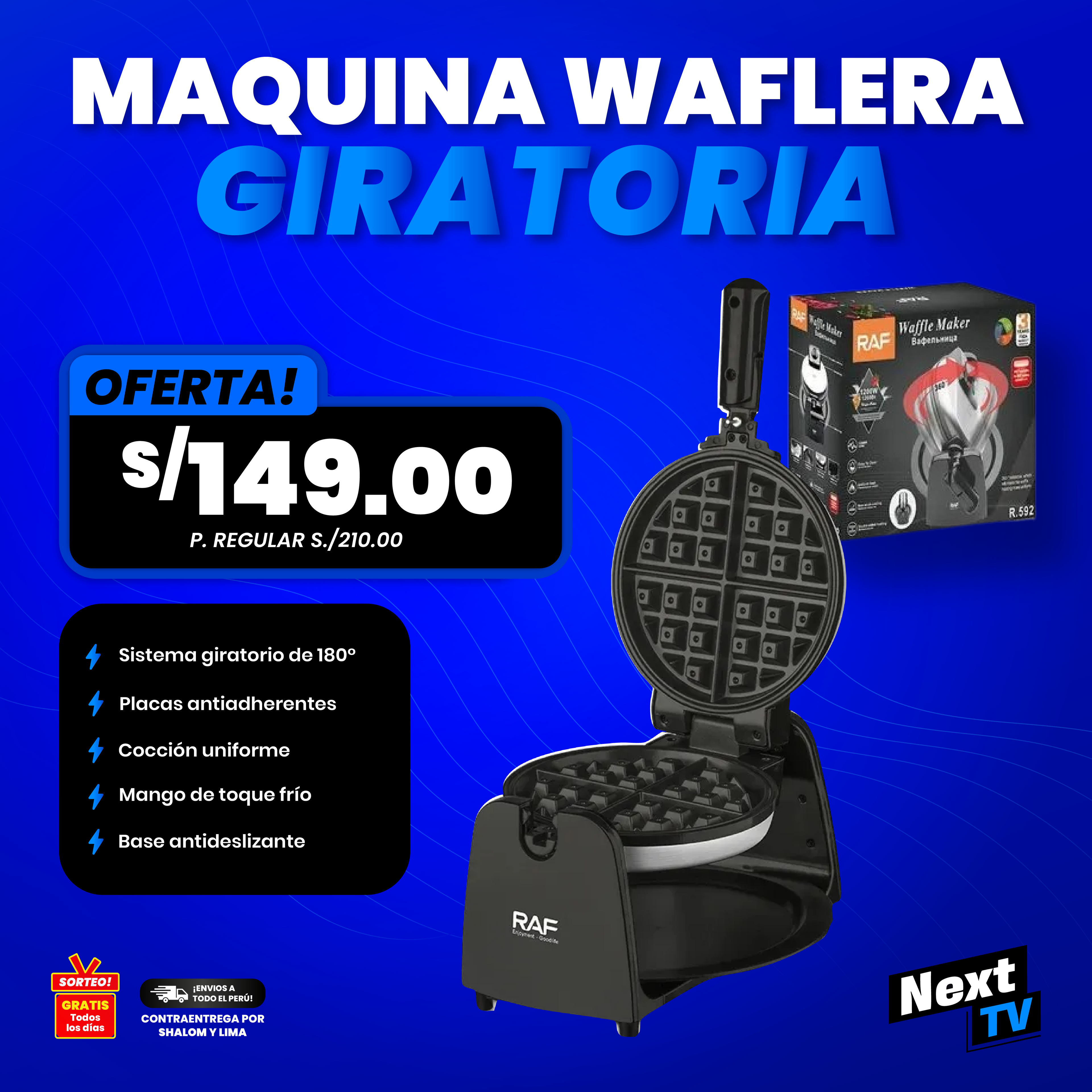 MÁQUINA WAFLERA GIRATORIA