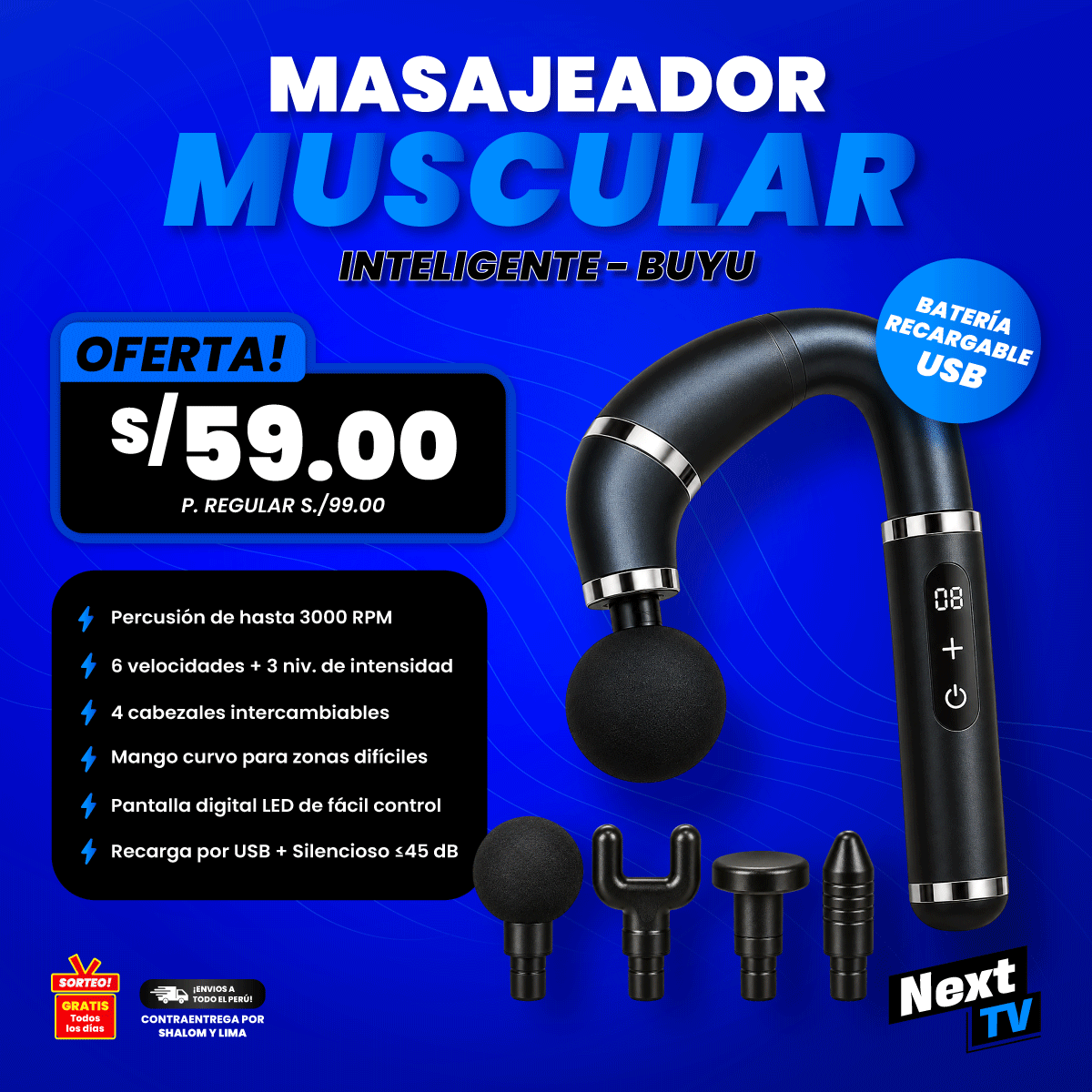 MASAJEADOR MUSCULAR BUYU - N2062