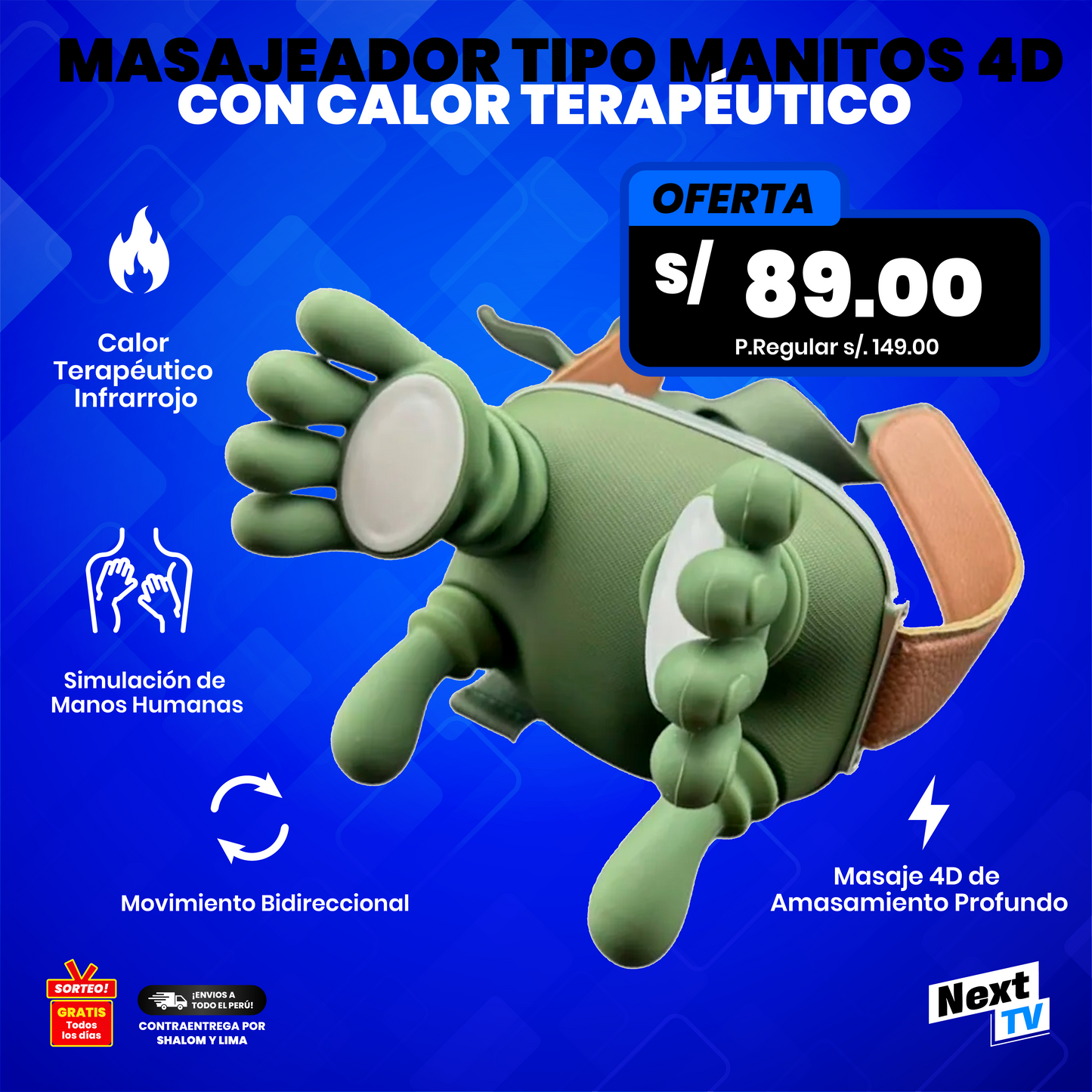 MASAJEADOR TIPO MANITOS 4D